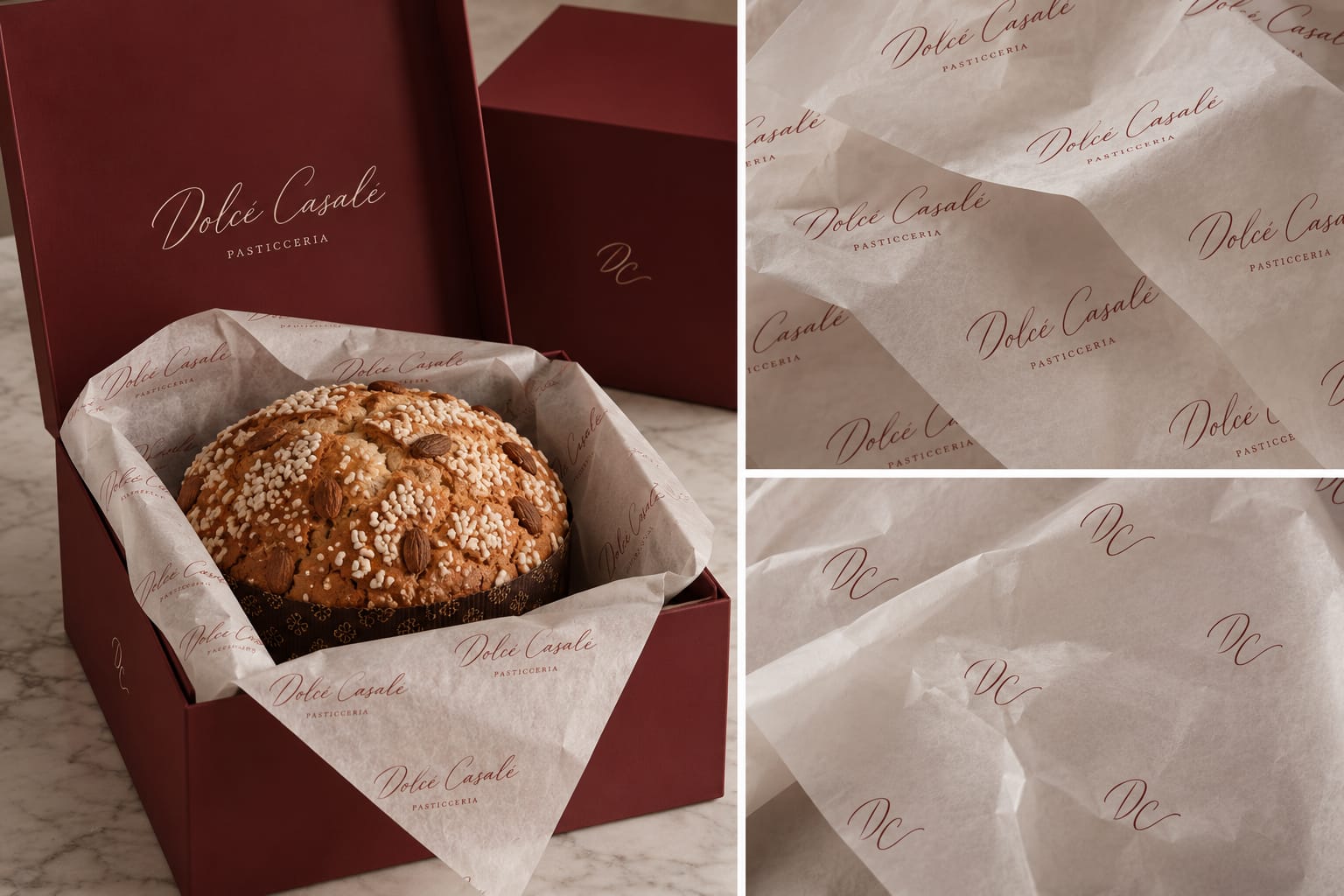 Mühürlü kâğıda sarılı panettone